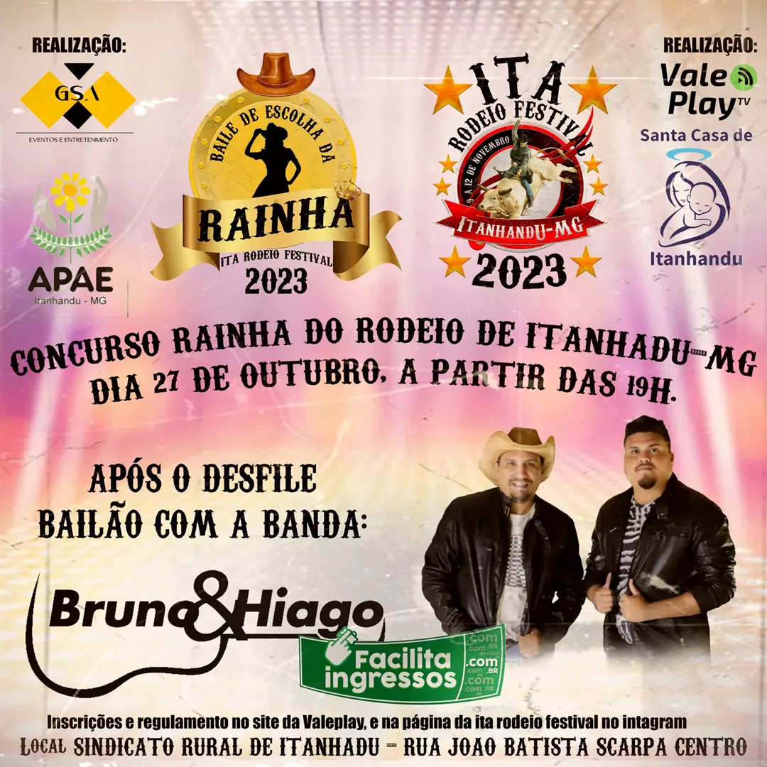 Regulamento e Ficha de inscrição Rainha do Rodeio Itanhandu